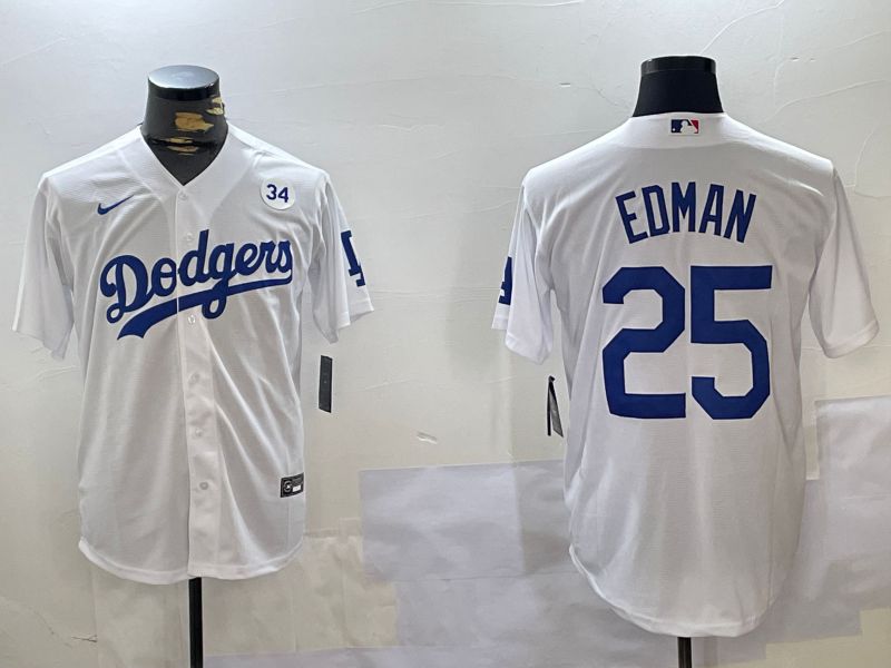 Men Los Angeles Dodgers #25 Edman White Game 2024 Nike MLB Jersey style 11202->los angeles dodgers->MLB Jersey